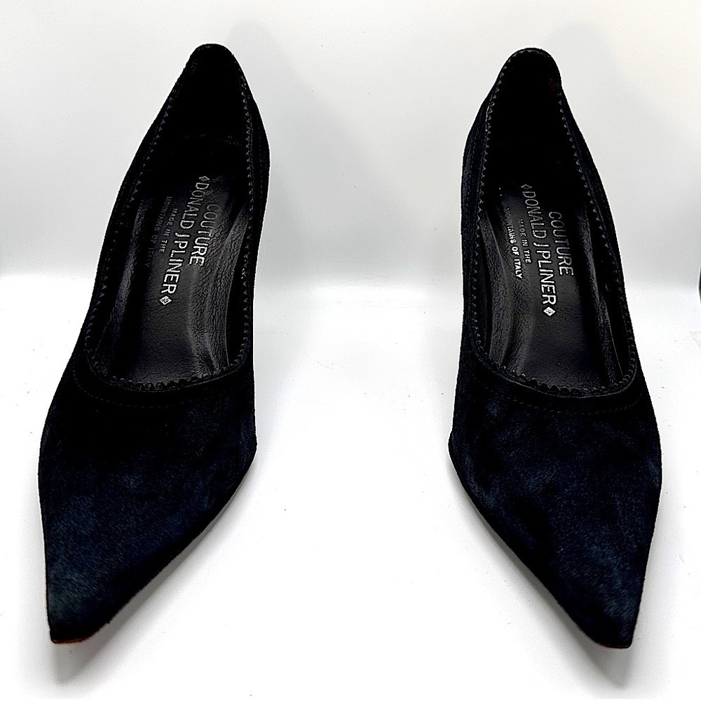 Vintage Donald J Pliner Black Suede Featuring Unique Studded/Jeweled Heel Sz 6.5 - Picture 12 of 15